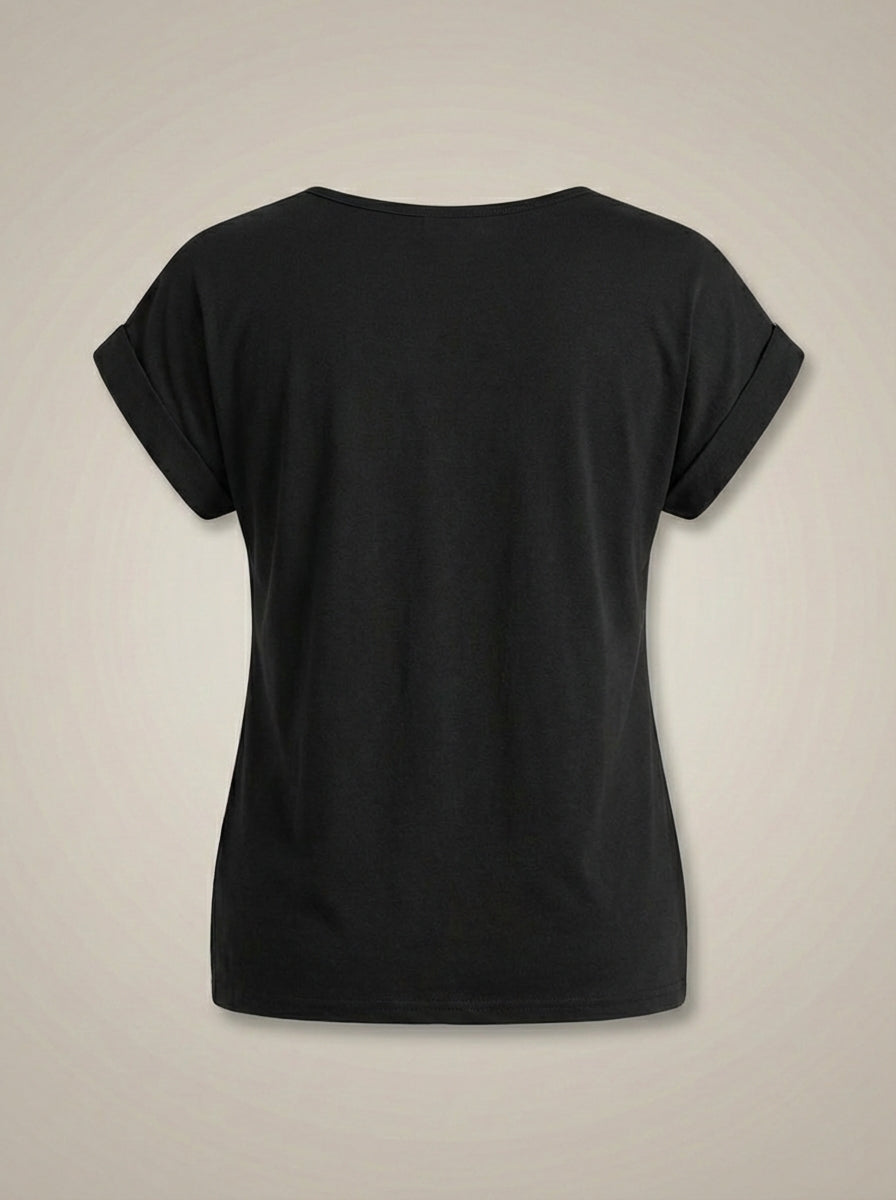 T-shirt Dames | Losvallend Model Met V-Hals
