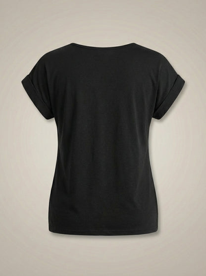 T-shirt Dames | Losvallend Model Met V-Hals