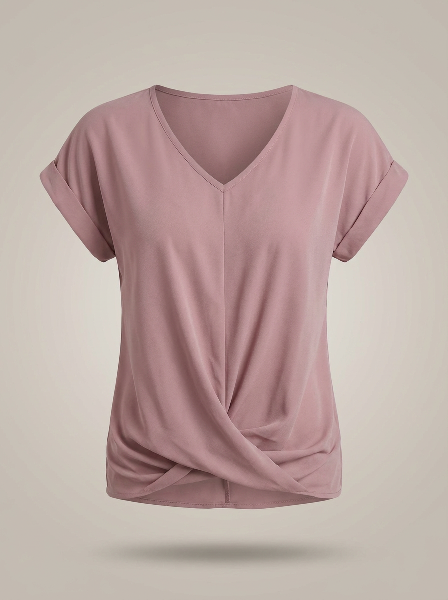 T-shirt Dames | Losvallend Model Met V-Hals