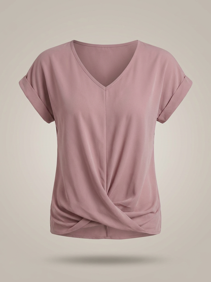 T-shirt Dames | Losvallend Model Met V-Hals