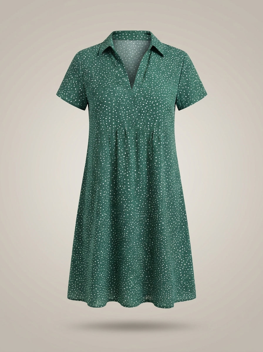 Jurk Dames | Korte Mouwen Jurk met Kraag