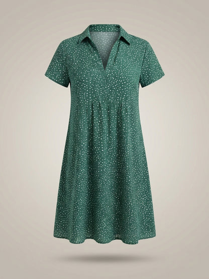 Jurk Dames | Korte Mouwen Jurk met Kraag