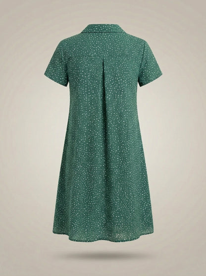 Jurk Dames | Korte Mouwen Jurk met Kraag