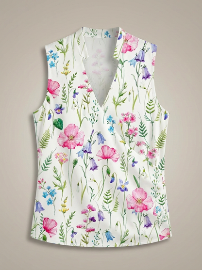 T-Shirt Dames | Top met V-Hals en Korte Mouwen