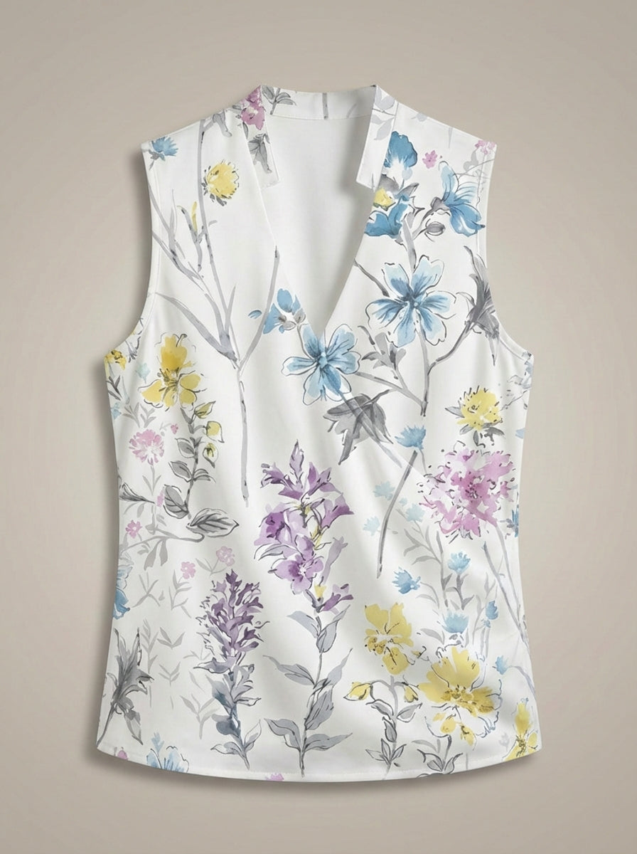 T-Shirt Dames | Top met V-Hals en Korte Mouwen