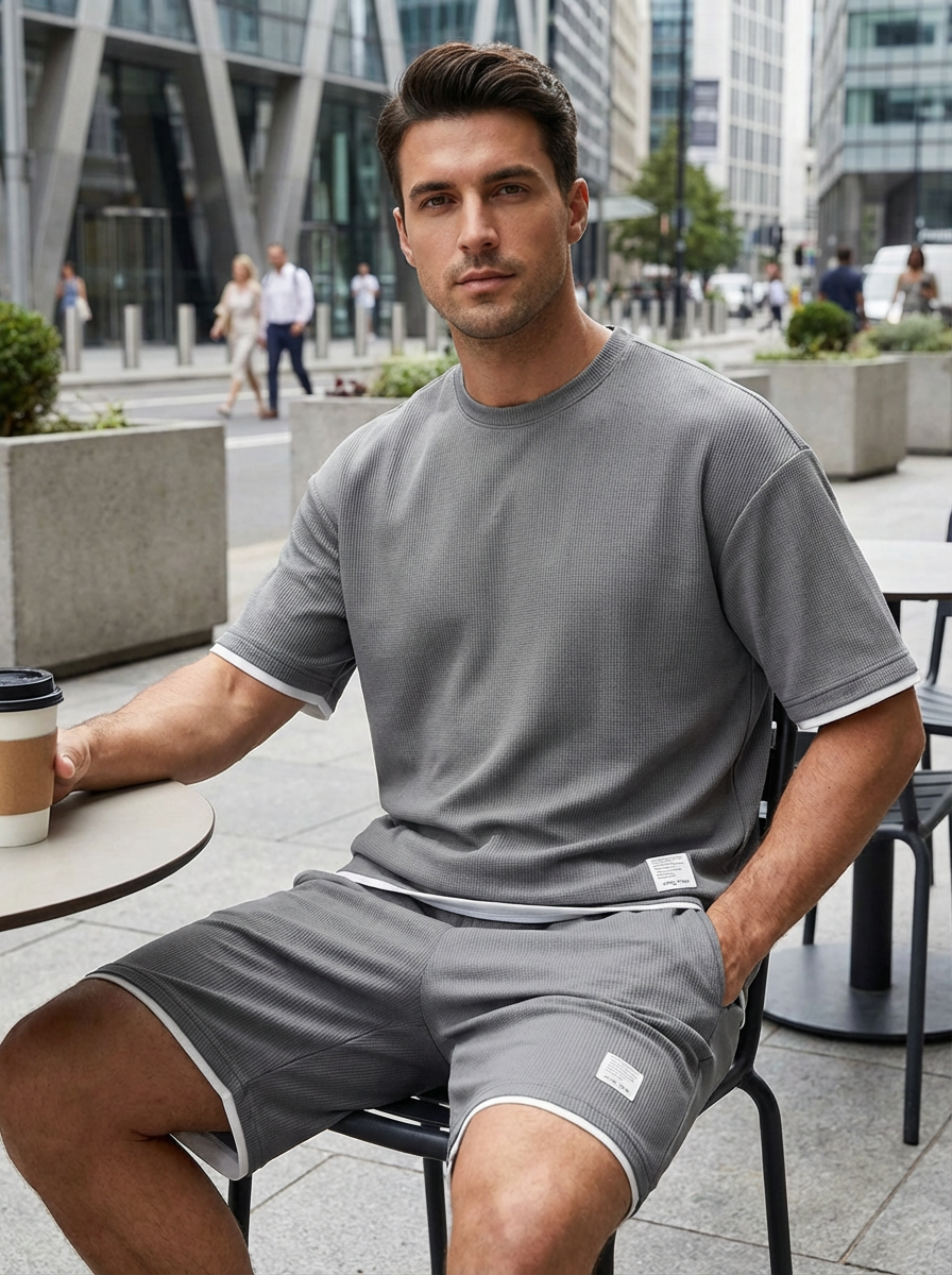 Zomerset Heren | T-shirt en Korte Broek met Elastische Tailleband