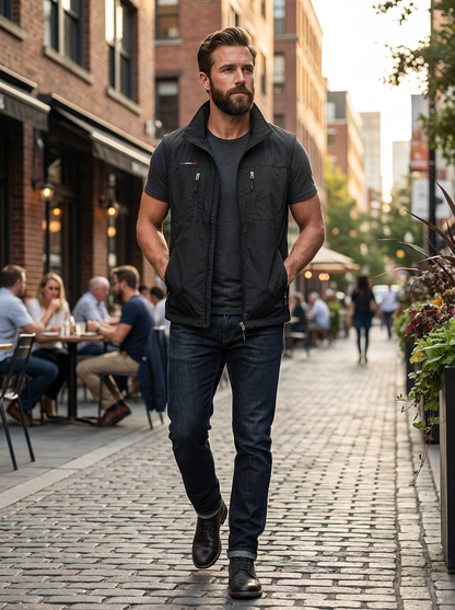 Bodywarmer Heren | Lichtgewicht met Rits en Zakken