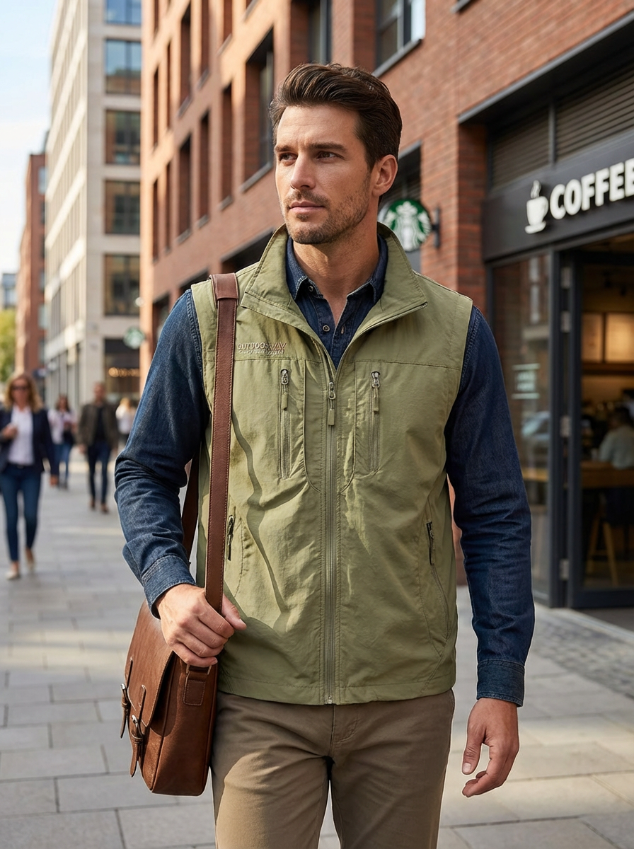 Bodywarmer Heren | Lichtgewicht met Rits en Zakken