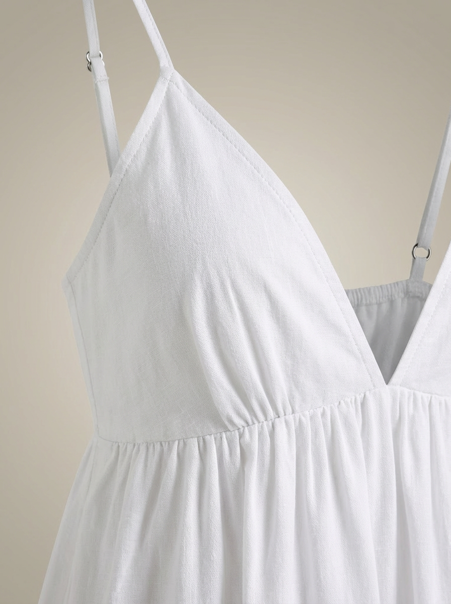 Witte Zomerjurk Dames | Maxi met V-hals en Luchtige Pasvorm