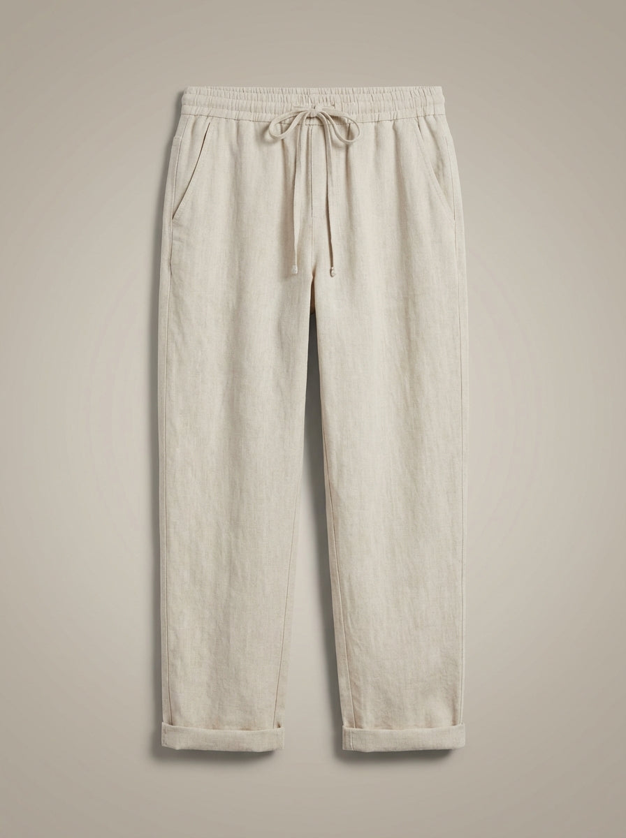 Lange Broek Dames | Rechte Pijpen met Elastische Taille en Trekkoord