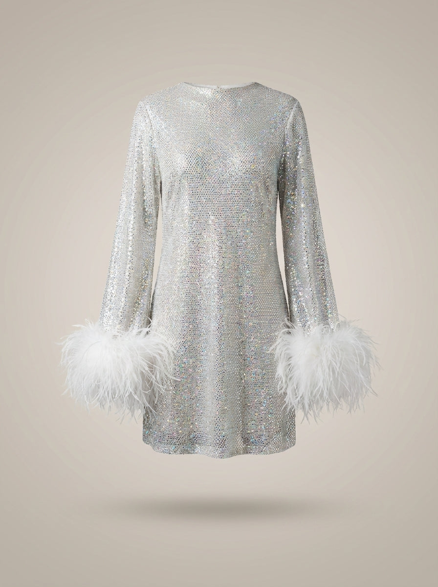 Glitter Feestjurk Met Stijlvolle Manchet  | Mini