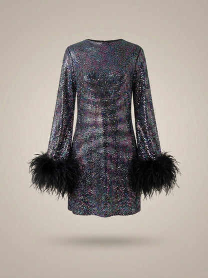 Glitter Feestjurk Met Stijlvolle Manchet  | Mini
