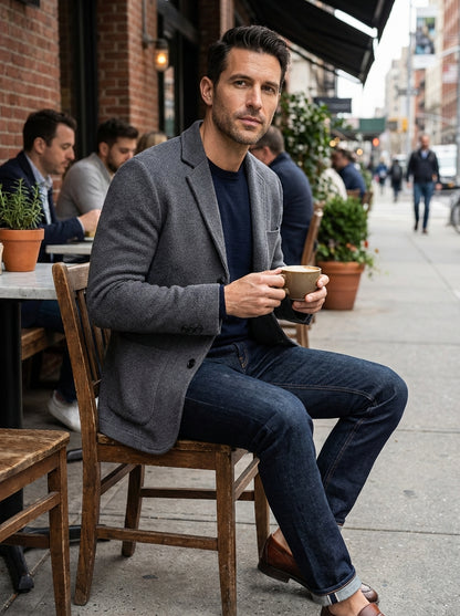 Luca - Heren Blazer Vest | Klassieke Kraag en Zakken