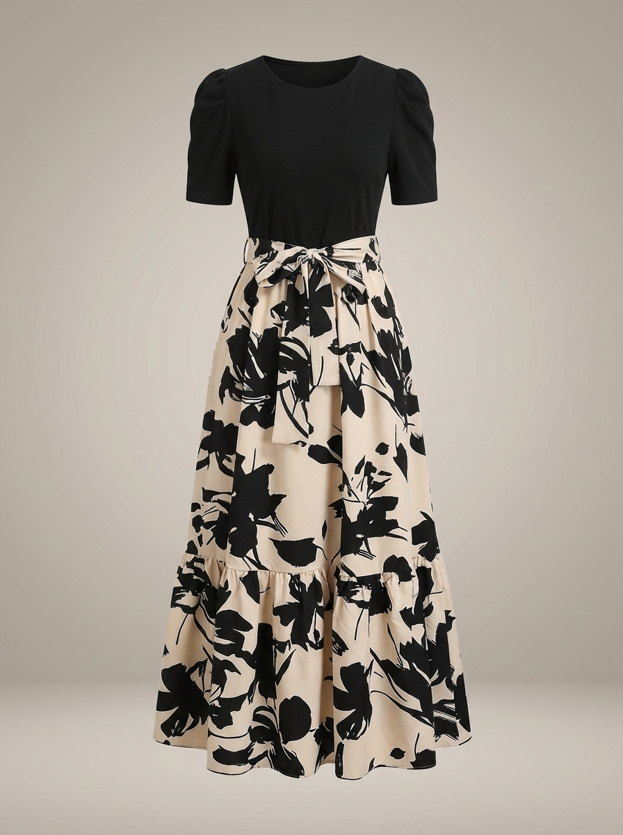 Maxi Jurk Dames | Met Bloemenprint en Strik