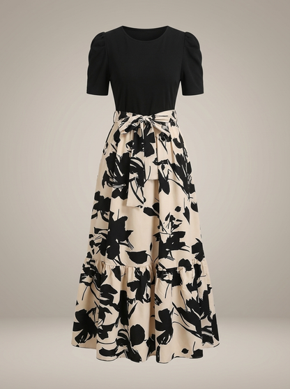Maxi Jurk Dames | Met Bloemenprint en Strik