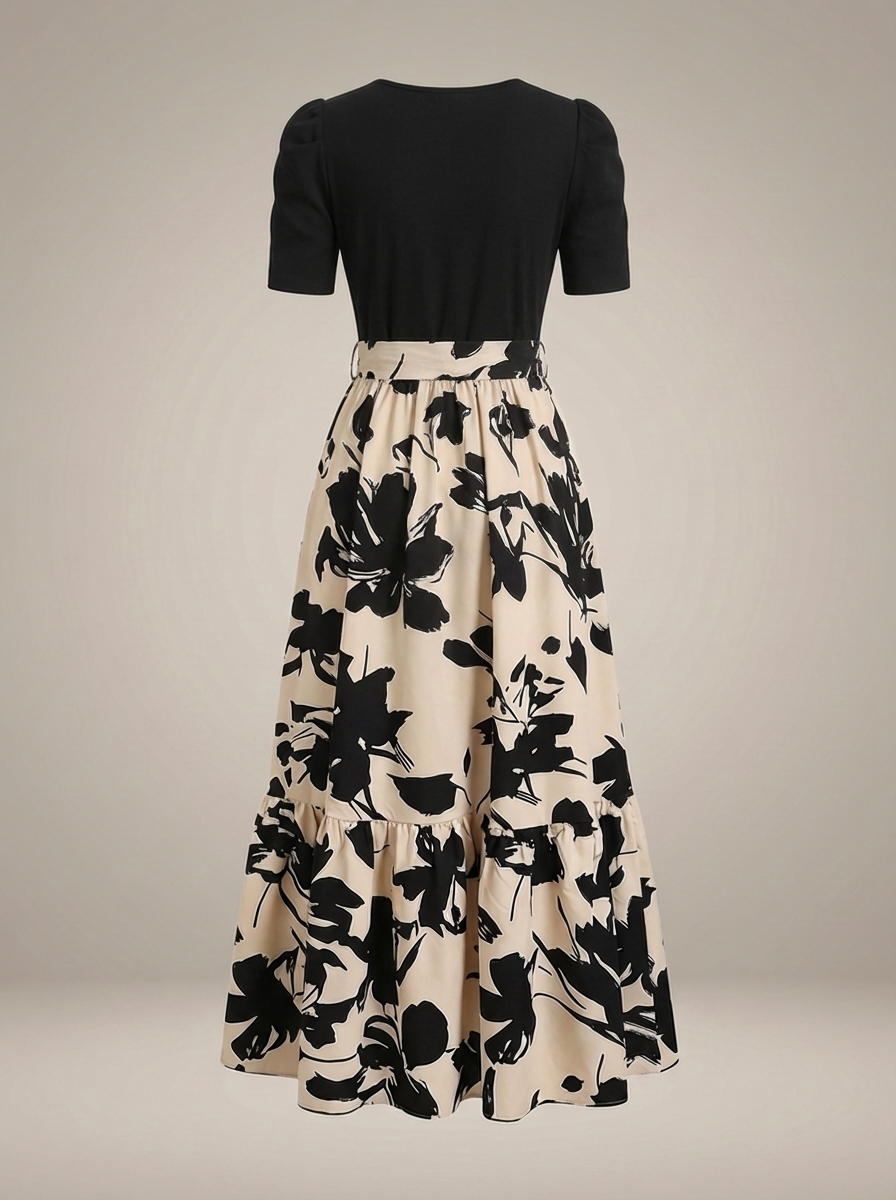 Maxi Jurk Dames | Met Bloemenprint en Strik