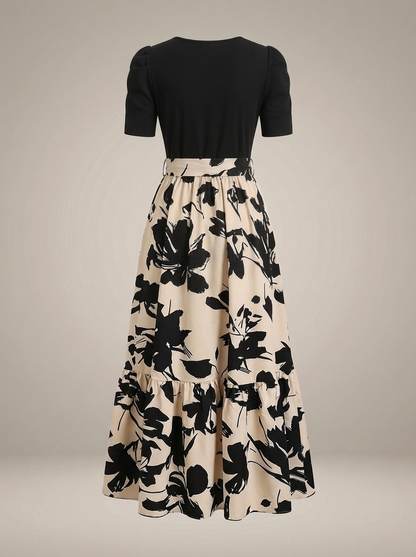 Maxi Jurk Dames | Met Bloemenprint en Strik