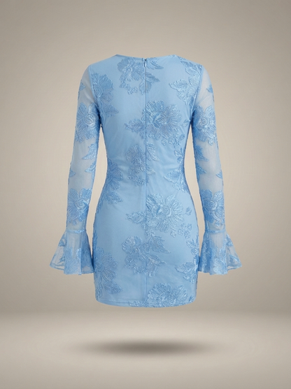 Mini Jurk Dames | Met Bloemenprint en Lange Mouwen