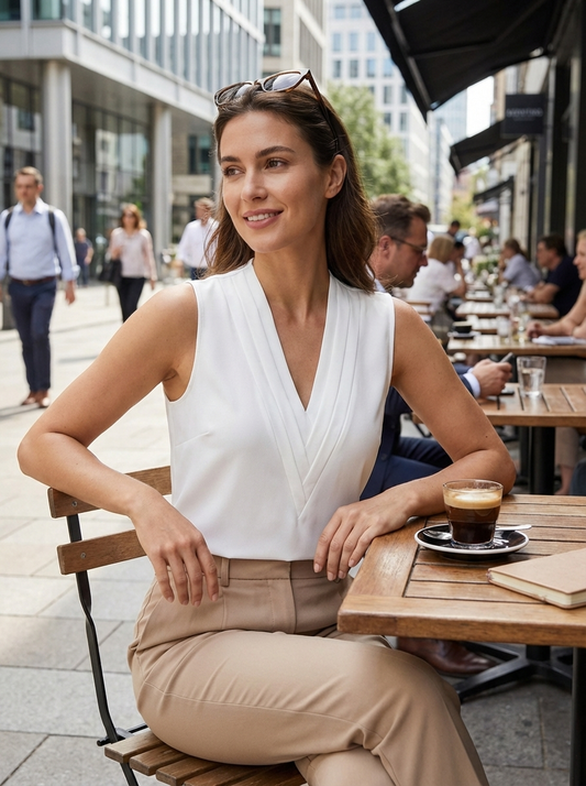 Top Dames | V-Hals Mouwloos