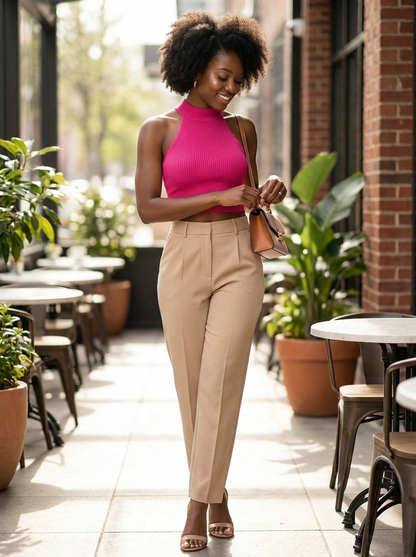 Crop Top Dames | Halterhals