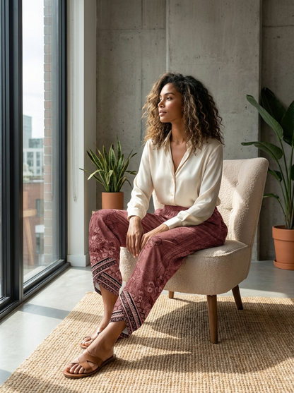 Broek Dames | Wijde Pijp met Print