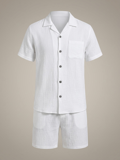 Heren Set Tweedelig Zomer | Overhemd met Korte Broek