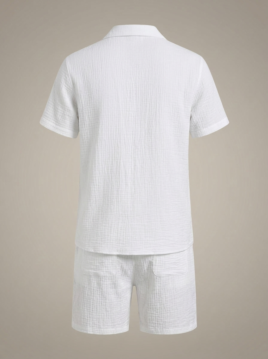 Heren Set Tweedelig Zomer | Overhemd met Korte Broek