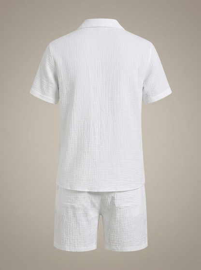 Heren Set Tweedelig Zomer | Overhemd met Korte Broek
