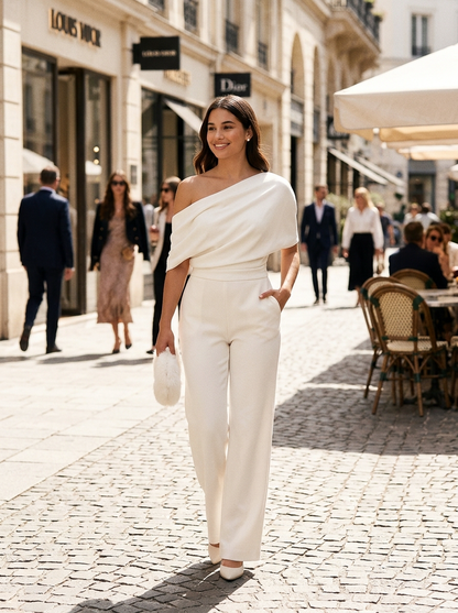 Jumpsuit Dames Feestelijk | Off Shoulder met Wijde Pijpen