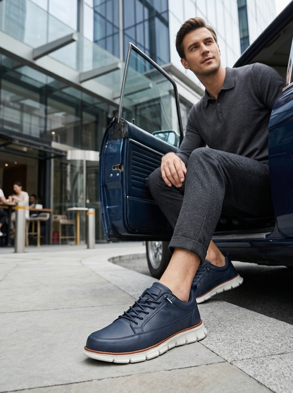 Sneakers Heren Casual | Vetersluiting met Ronde Neus