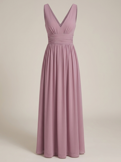 Jurk Dames Mouwloos met V-hals | Geplooide Taille en Maxi
