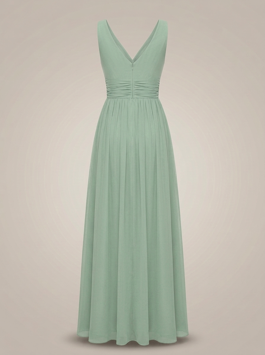 Jurk Dames Mouwloos met V-hals | Geplooide Taille en Maxi