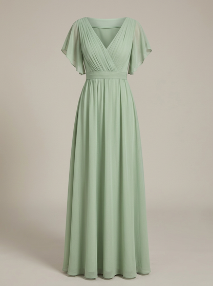 Jurk Dames Mouwloos met V-hals | Geplooide Taille en Maxi