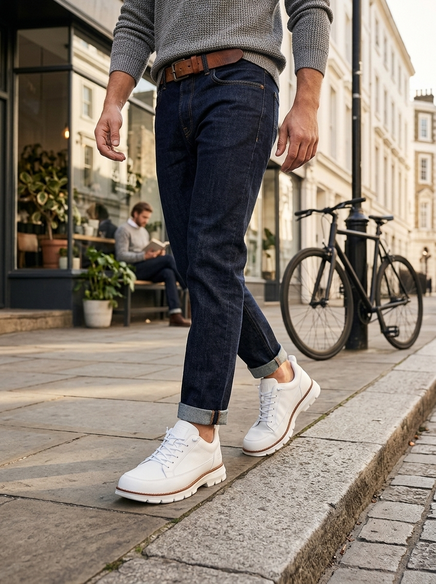 Sneakers Heren Casual | Vetersluiting met Ronde Neus