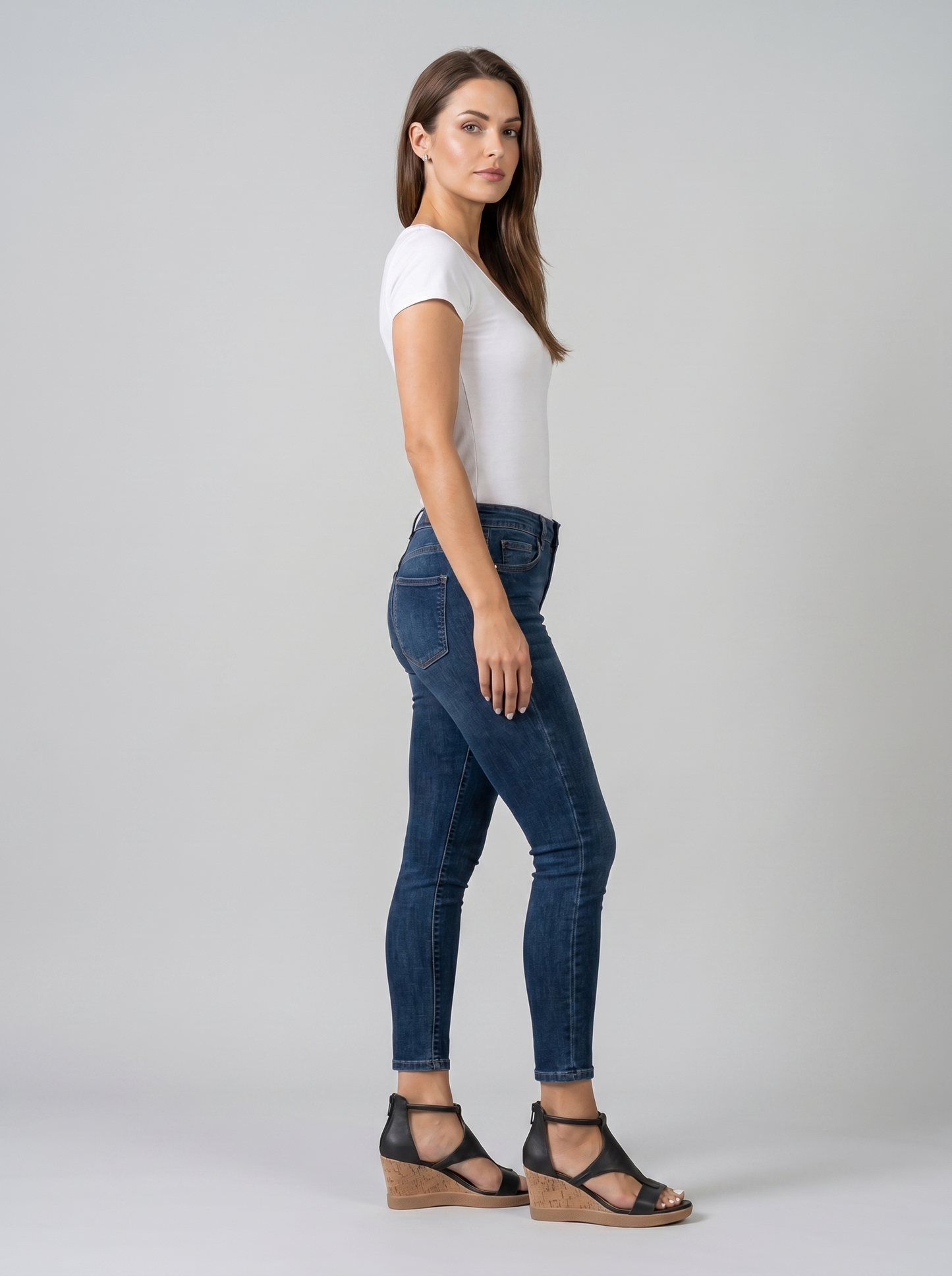 Sandalen Dames met Sleehak | Open Teen met Enkelbandje en Rits
