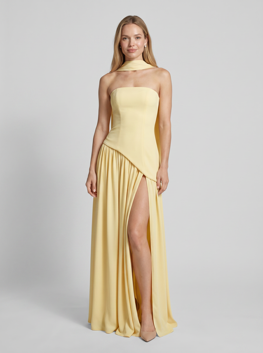 Jurk Dames Strapless met Hoge Split | Lang en Feestelijk
