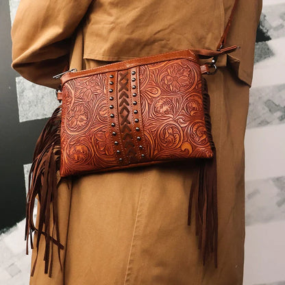 Indira - Bohemian Schoudertas met Reliëf