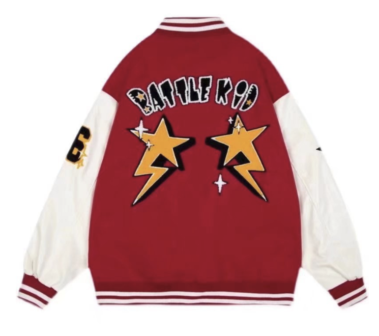 Rood Heren Varsity Jack – Sportieve Bomberjas met College Look