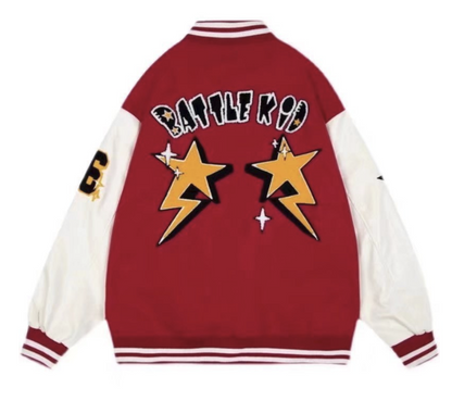 Rood Heren Varsity Jack – Sportieve Bomberjas met College Look