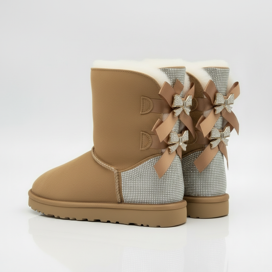 Dames Enkellaarsjes | Gevoerd met Strikdetail