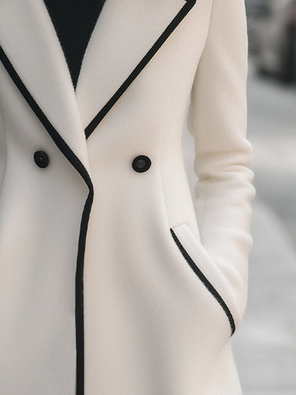 Winterjas Dames | Mantel met Zwarte Details