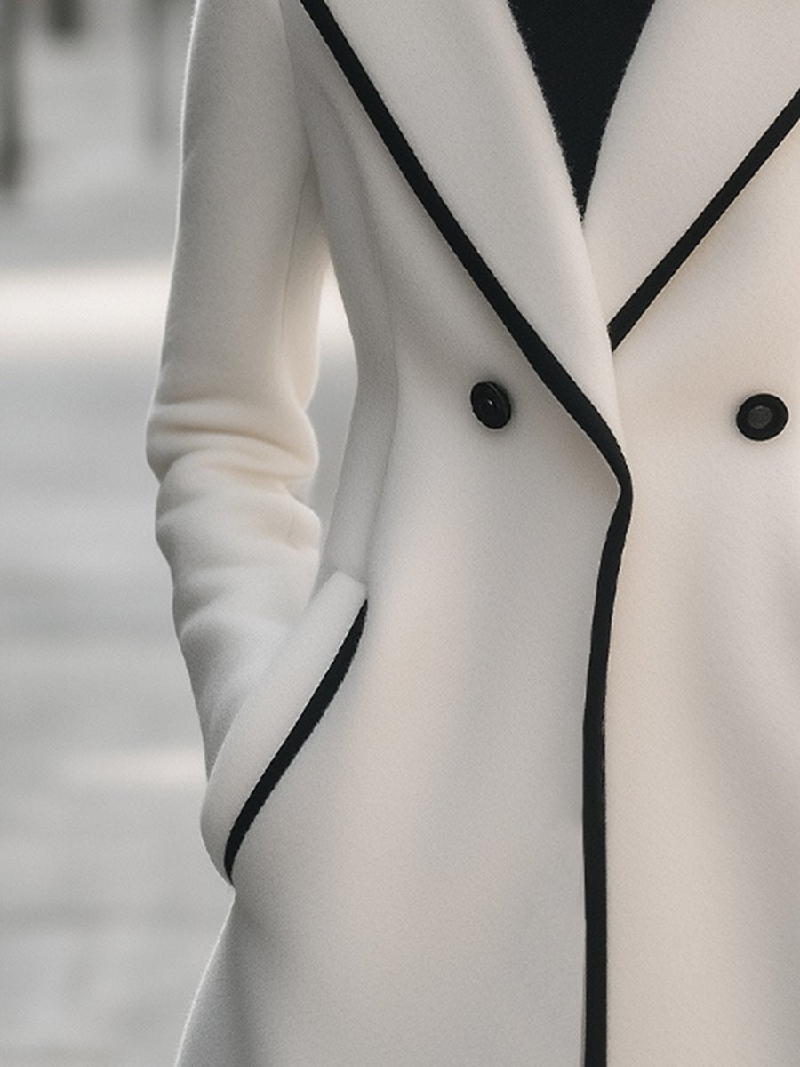 Winterjas Dames | Mantel met Zwarte Details