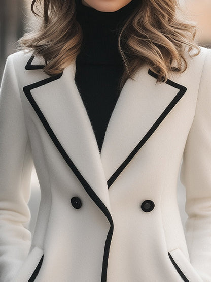 Winterjas Dames | Mantel met Zwarte Details