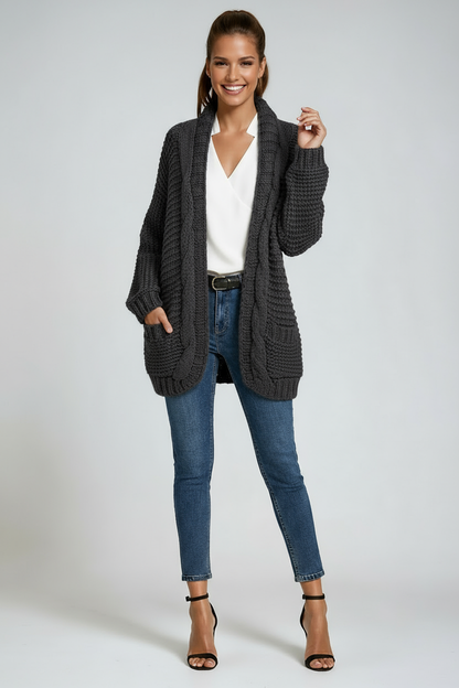 Dames Vest Lange Mouw | Gebreid Met Zakken
