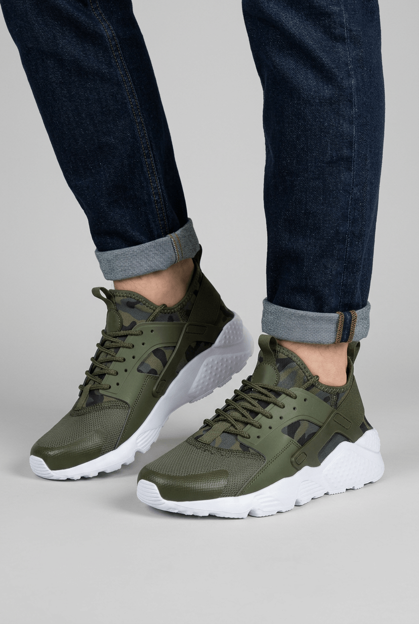 Heren mesh sneakers | Chunky zool & camo print