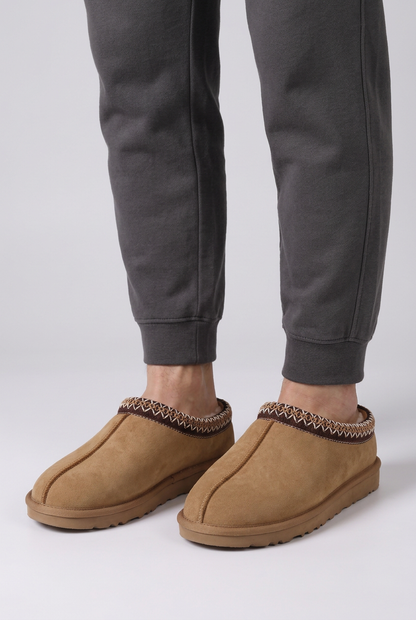 Clog slippers winter | Geborduurde zigzag-band
