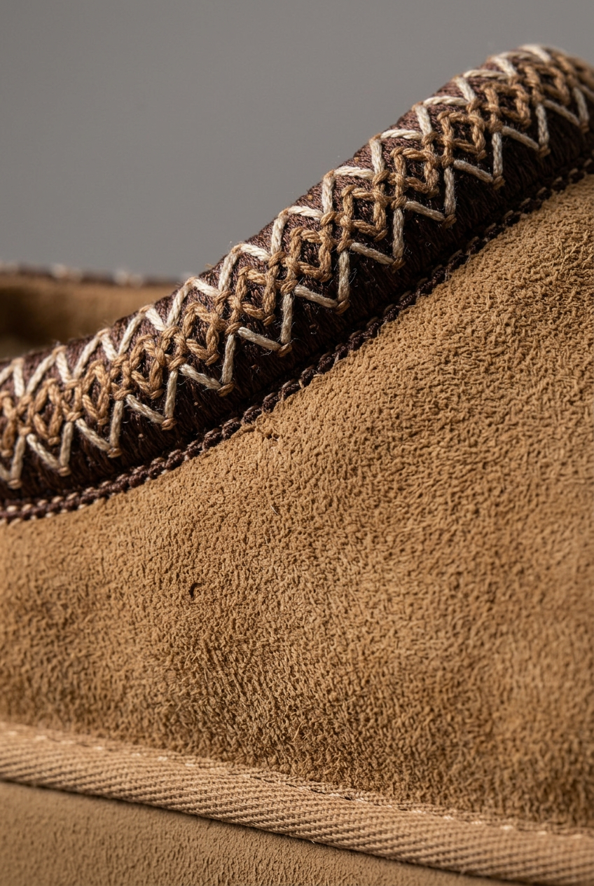 Clog slippers winter | Geborduurde zigzag-band