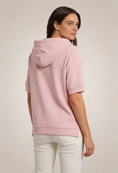 Hoodie Dames met Korte Mouwen | Capuchon met Koordtrekker