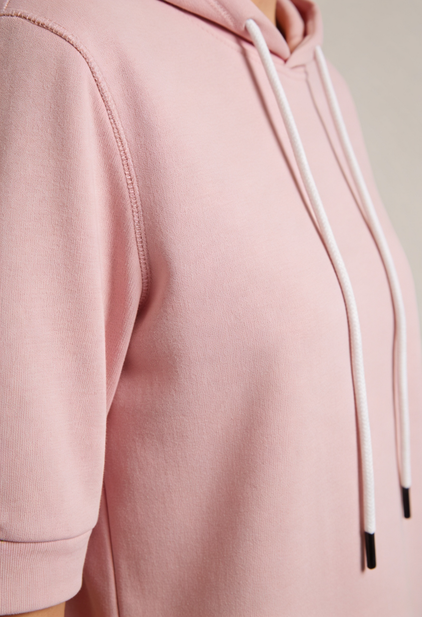 Hoodie Dames met Korte Mouwen | Capuchon met Koordtrekker