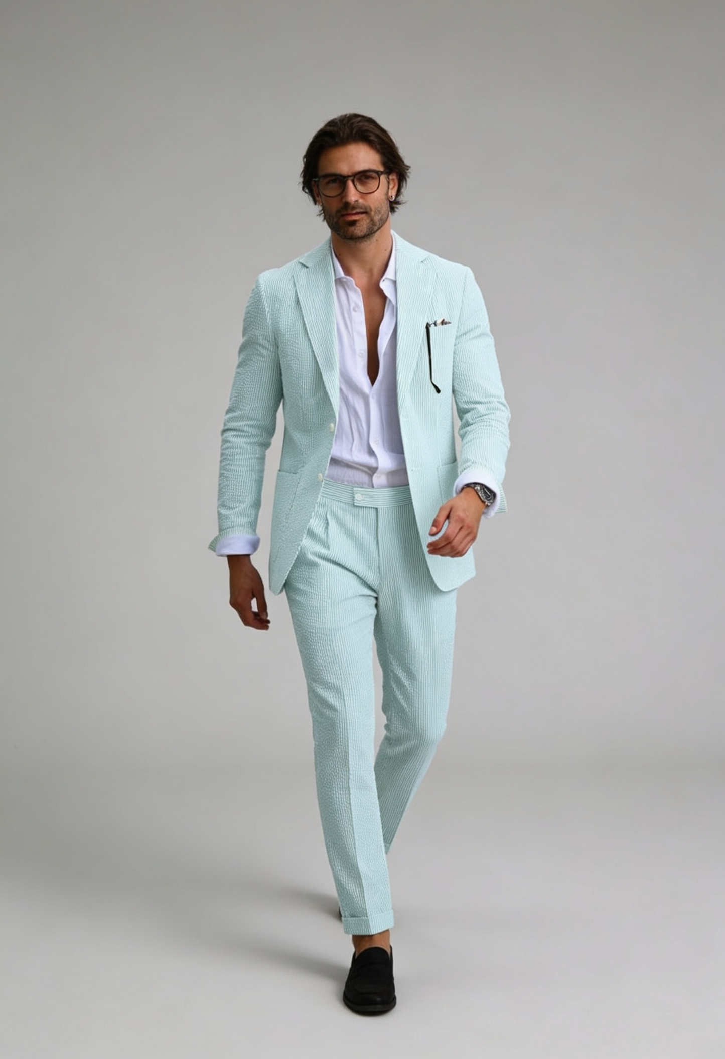 Pak Heren Slim Fit Tweedelig | Gestreept met Reverskraag